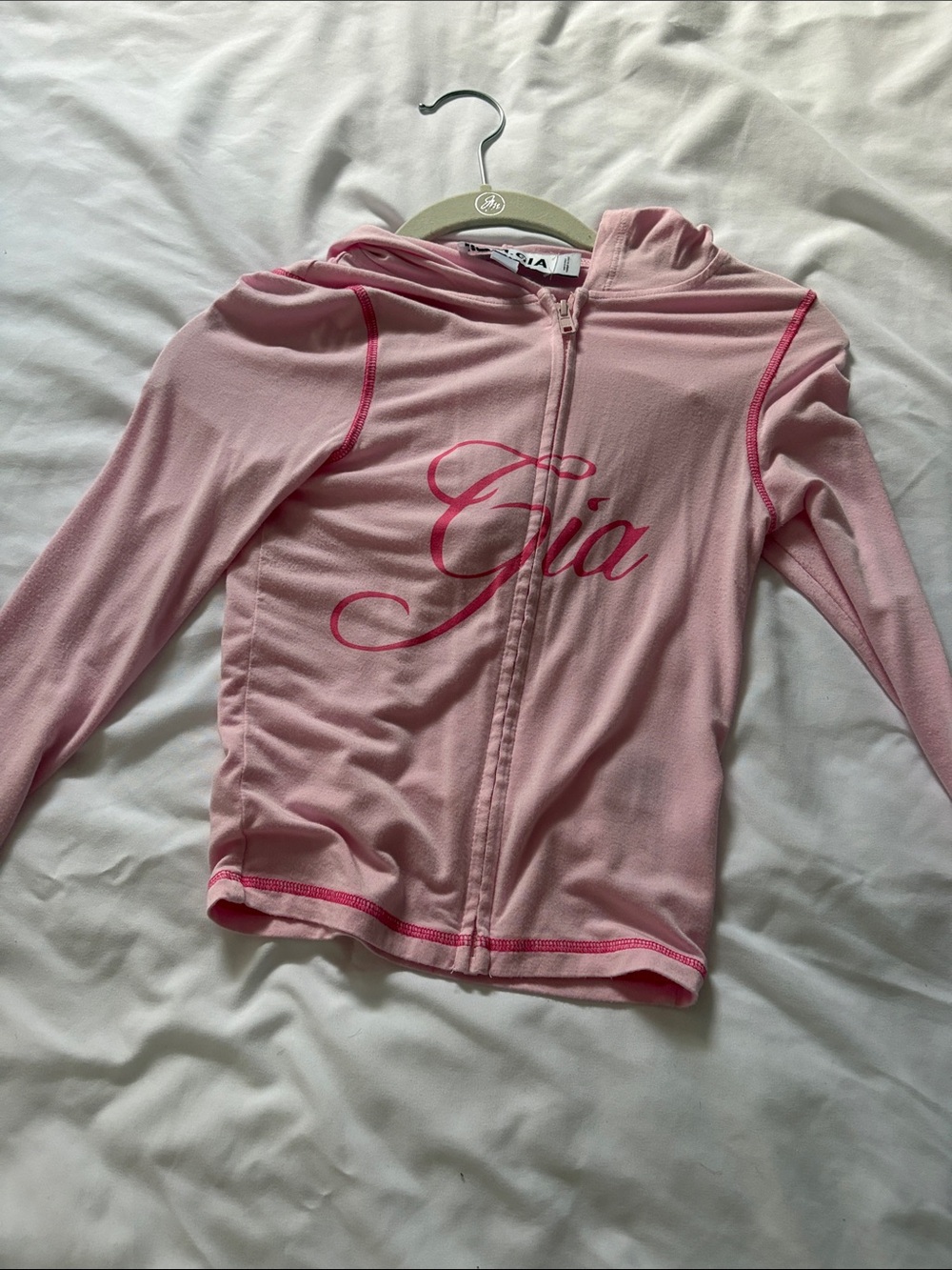 I.AM.GIA Pink Script Zip Hoodie